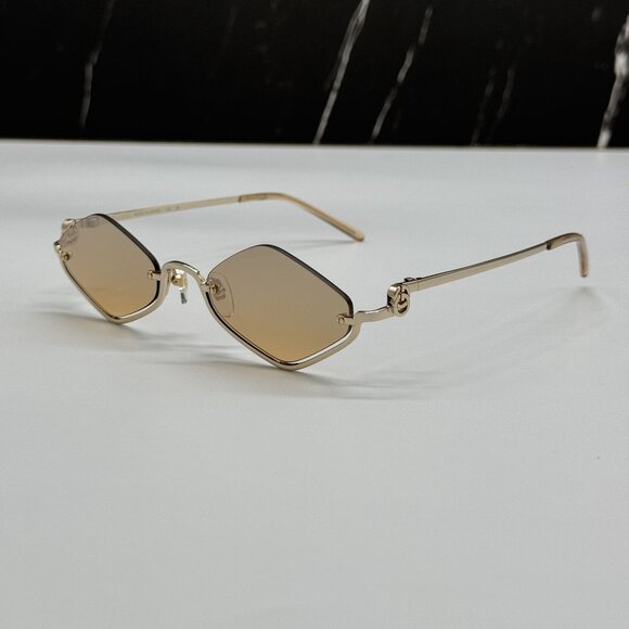 NEW GUCCI SUNGLASSES GOLD WOMEN GEOMETRIC EYEWEAR GUCCI GG1604S 003 main image 4